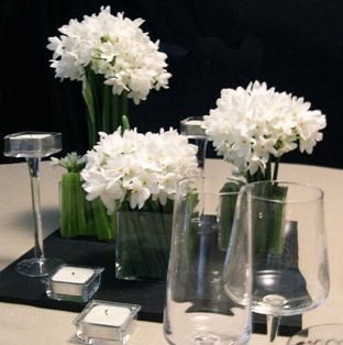 Christian Morel Fleuriste Paris - Evenement centre de table narcisse Christian Morel Fleuriste Paris - Evenement centre de table narcisse