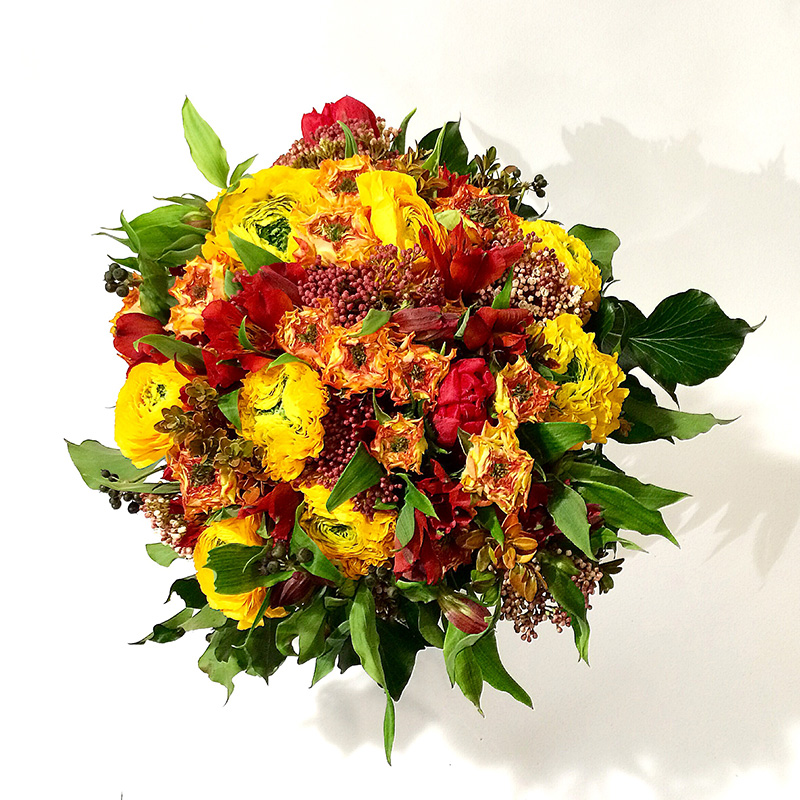 Bouquet de saison « Éclat de Soleil » par Christian Morel Fleuriste à Paris